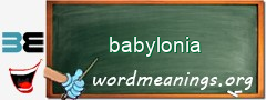 WordMeaning blackboard for babylonia